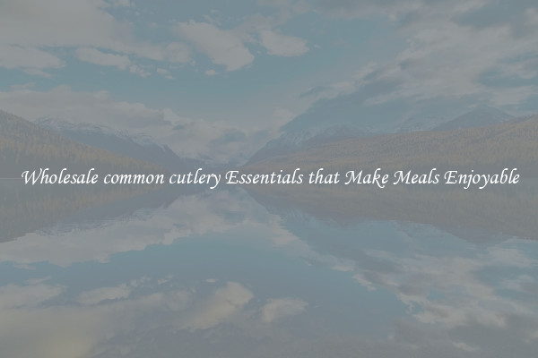 Wholesale common cutlery Essentials that Make Meals Enjoyable