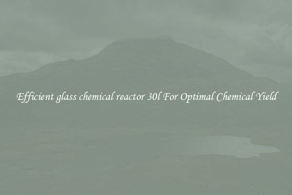 Efficient glass chemical reactor 30l For Optimal Chemical Yield