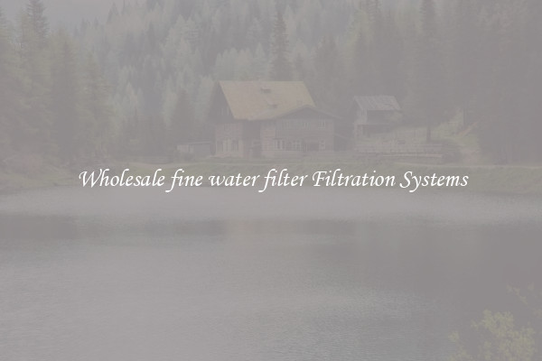Wholesale fine water filter Filtration Systems