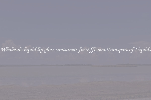 Wholesale liquid lip gloss containers for Efficient Transport of Liquids