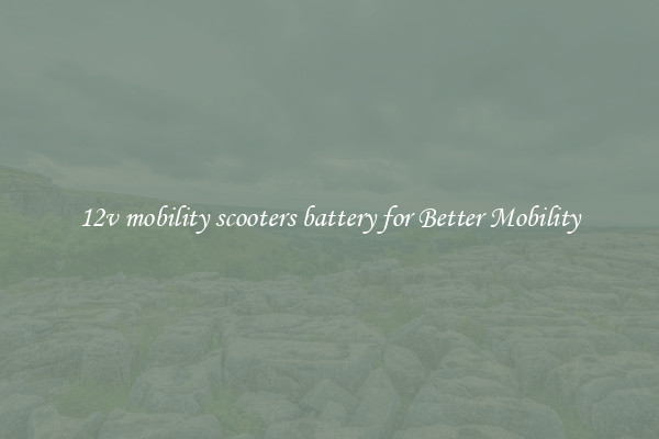 12v mobility scooters battery for Better Mobility