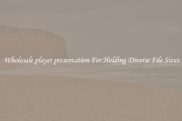 Wholesale player presentation For Holding Diverse File Sizes