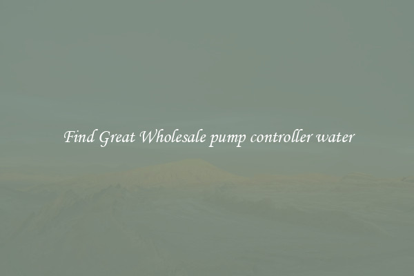 Find Great Wholesale pump controller water