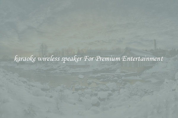 karaoke wireless speaker For Premium Entertainment 