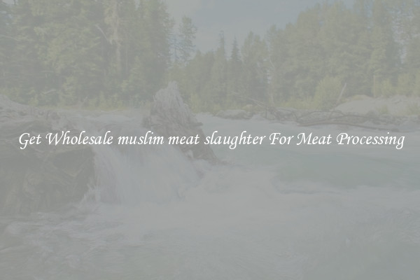 Get Wholesale muslim meat slaughter For Meat Processing